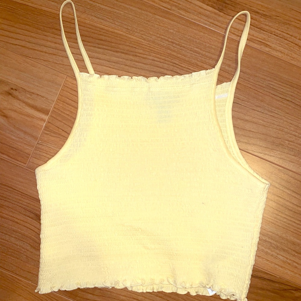 yellow halter tank top